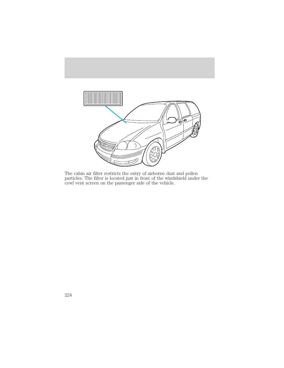 Maintenance and care | FORD 2001 Windstar User Manual | Page 224 / 288