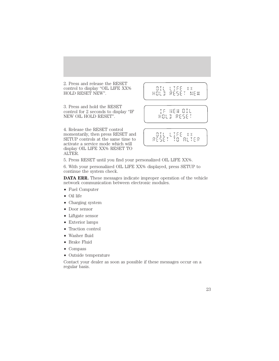 Instrumentation | FORD 2001 Windstar User Manual | Page 23 / 288