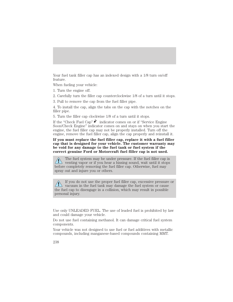 Maintenance and care | FORD 2001 Windstar User Manual | Page 238 / 288