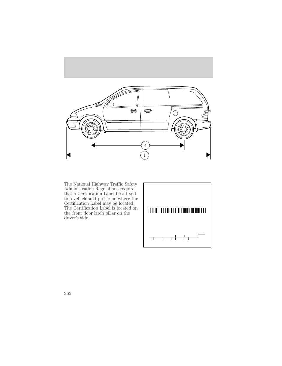 Capacities and specifications | FORD 2001 Windstar User Manual | Page 262 / 288
