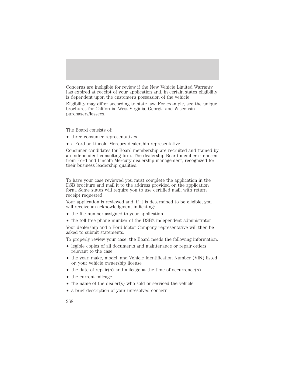 Customer assistance | FORD 2001 Windstar User Manual | Page 268 / 288