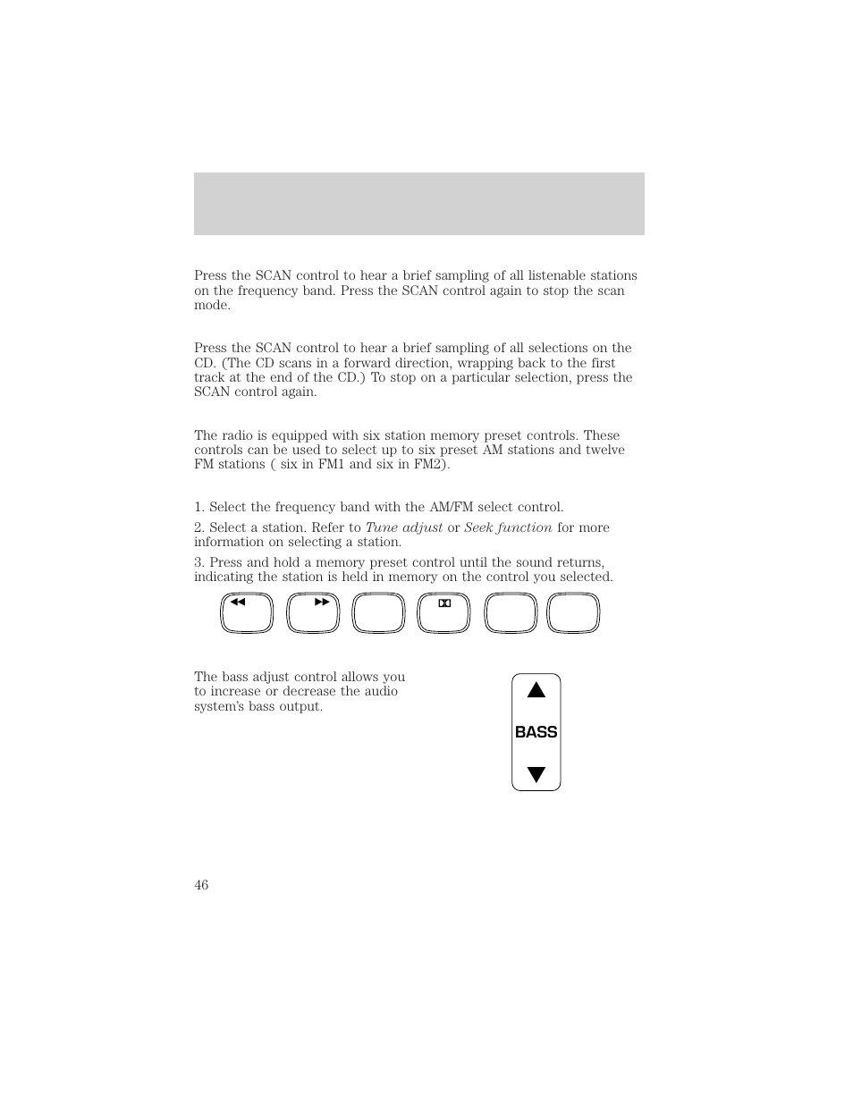 Controls and features | FORD 2001 Windstar User Manual | Page 46 / 288
