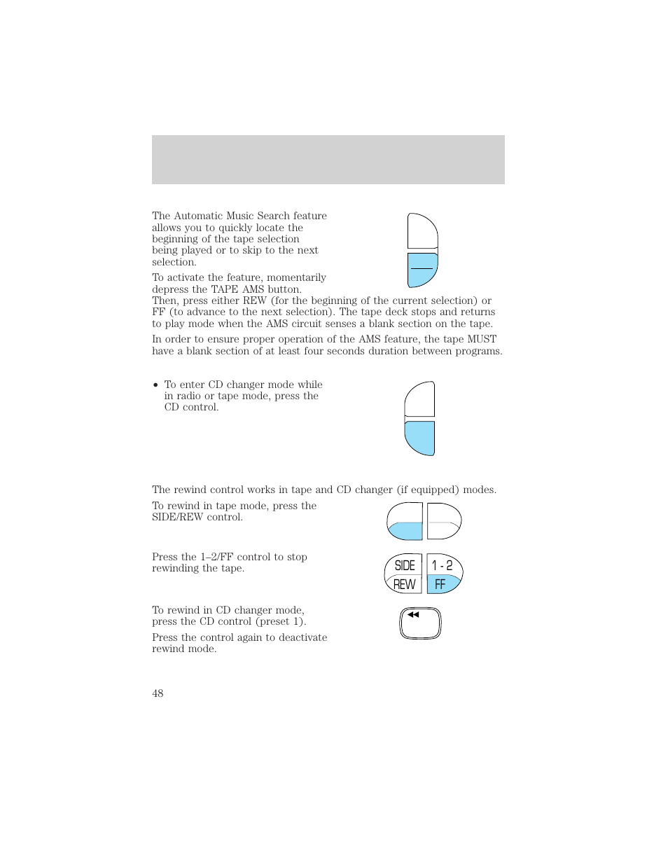 Controls and features | FORD 2001 Windstar User Manual | Page 48 / 288