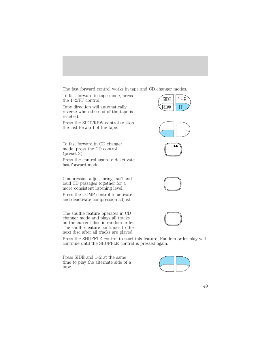 Controls and features | FORD 2001 Windstar User Manual | Page 49 / 288