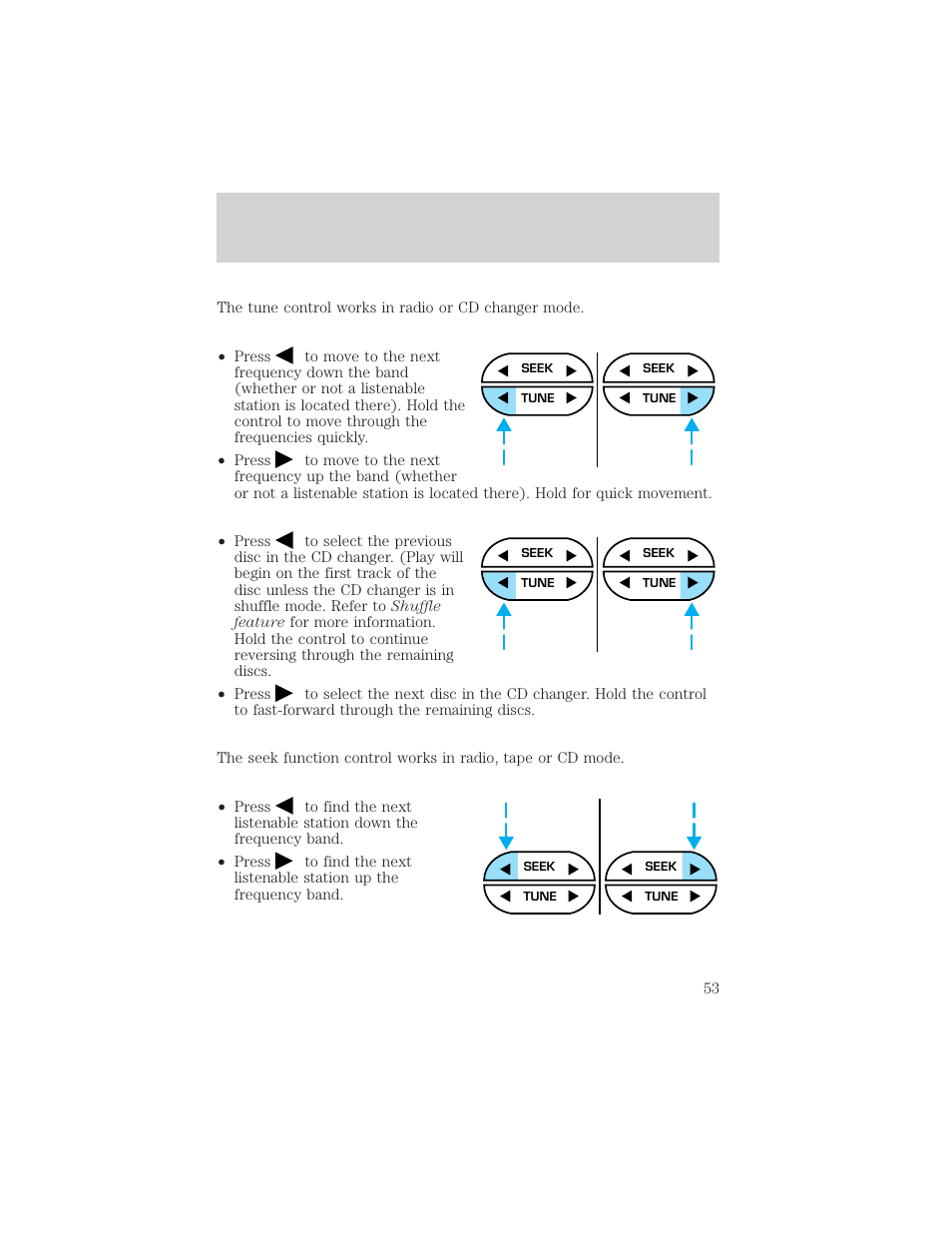 Controls and features | FORD 2001 Windstar User Manual | Page 53 / 288