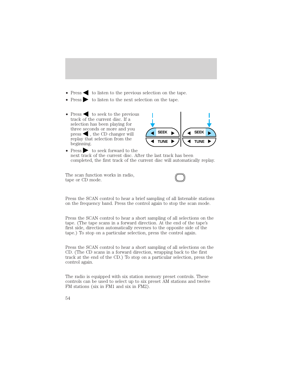 Controls and features | FORD 2001 Windstar User Manual | Page 54 / 288