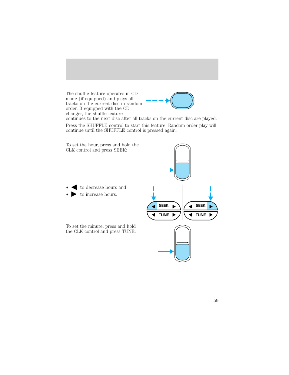 Auto clk, Auto clk controls and features | FORD 2001 Windstar User Manual | Page 59 / 288