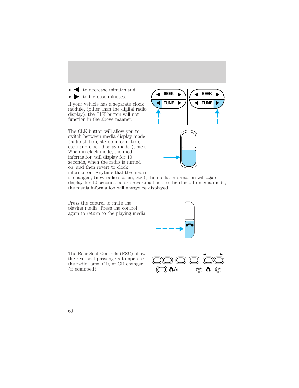 Auto clk, Controls and features | FORD 2001 Windstar User Manual | Page 60 / 288