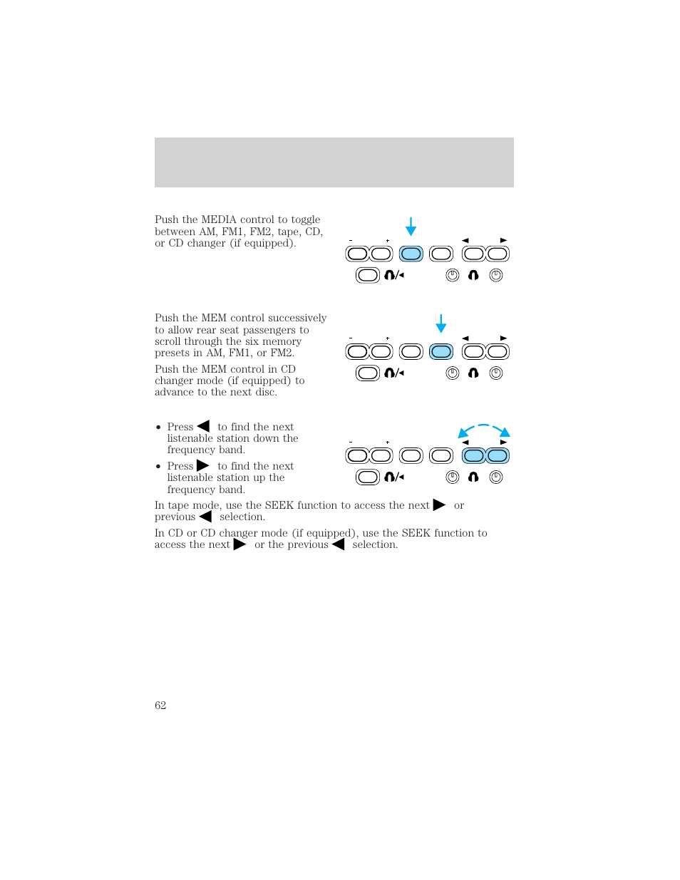 Controls and features | FORD 2001 Windstar User Manual | Page 62 / 288
