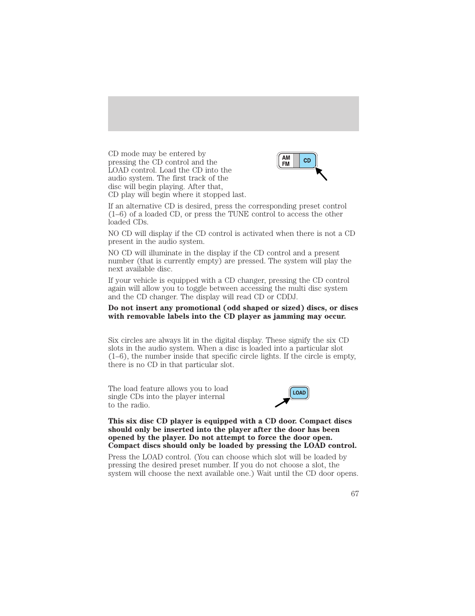 Controls and features | FORD 2001 Windstar User Manual | Page 67 / 288