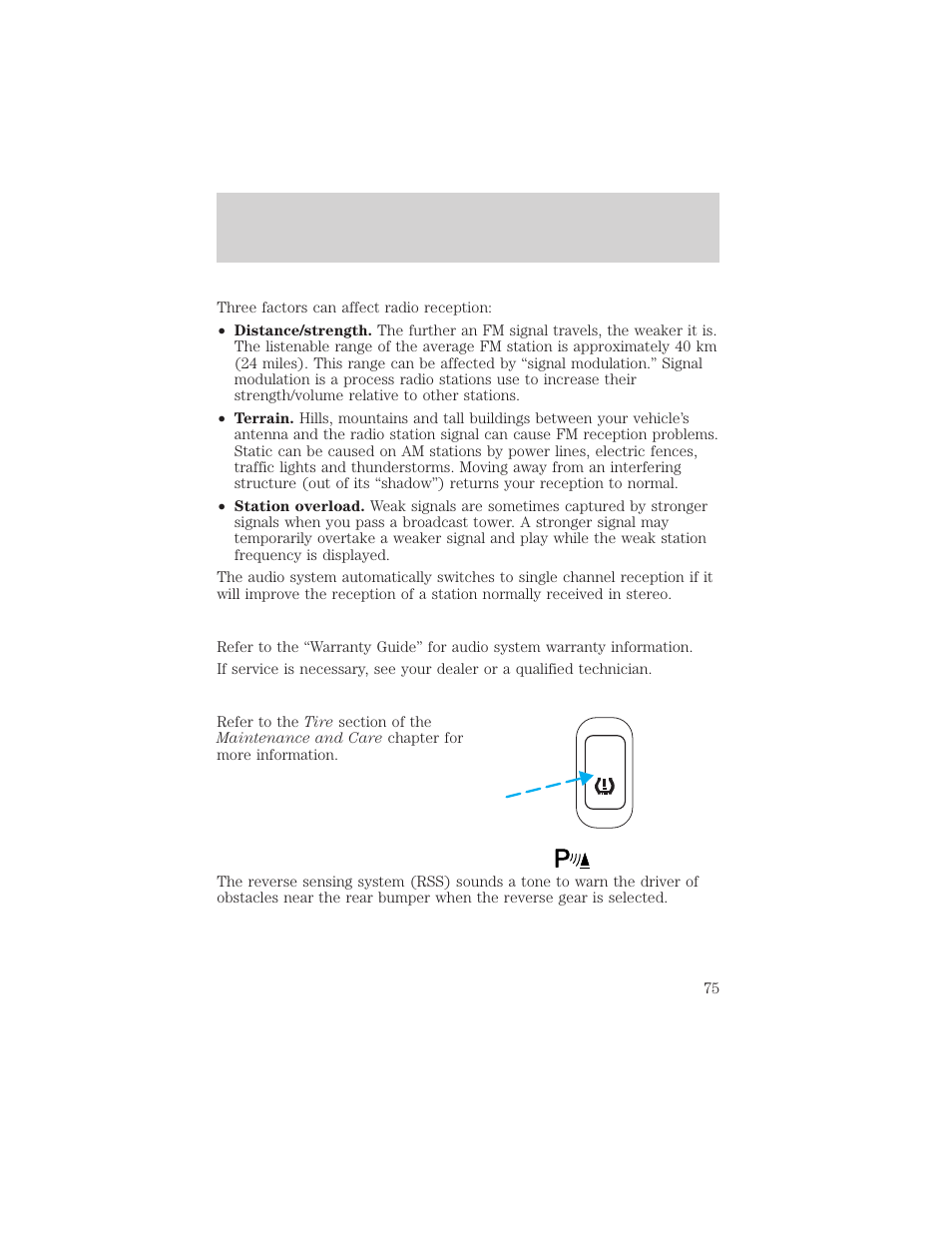 Controls and features | FORD 2001 Windstar User Manual | Page 75 / 288