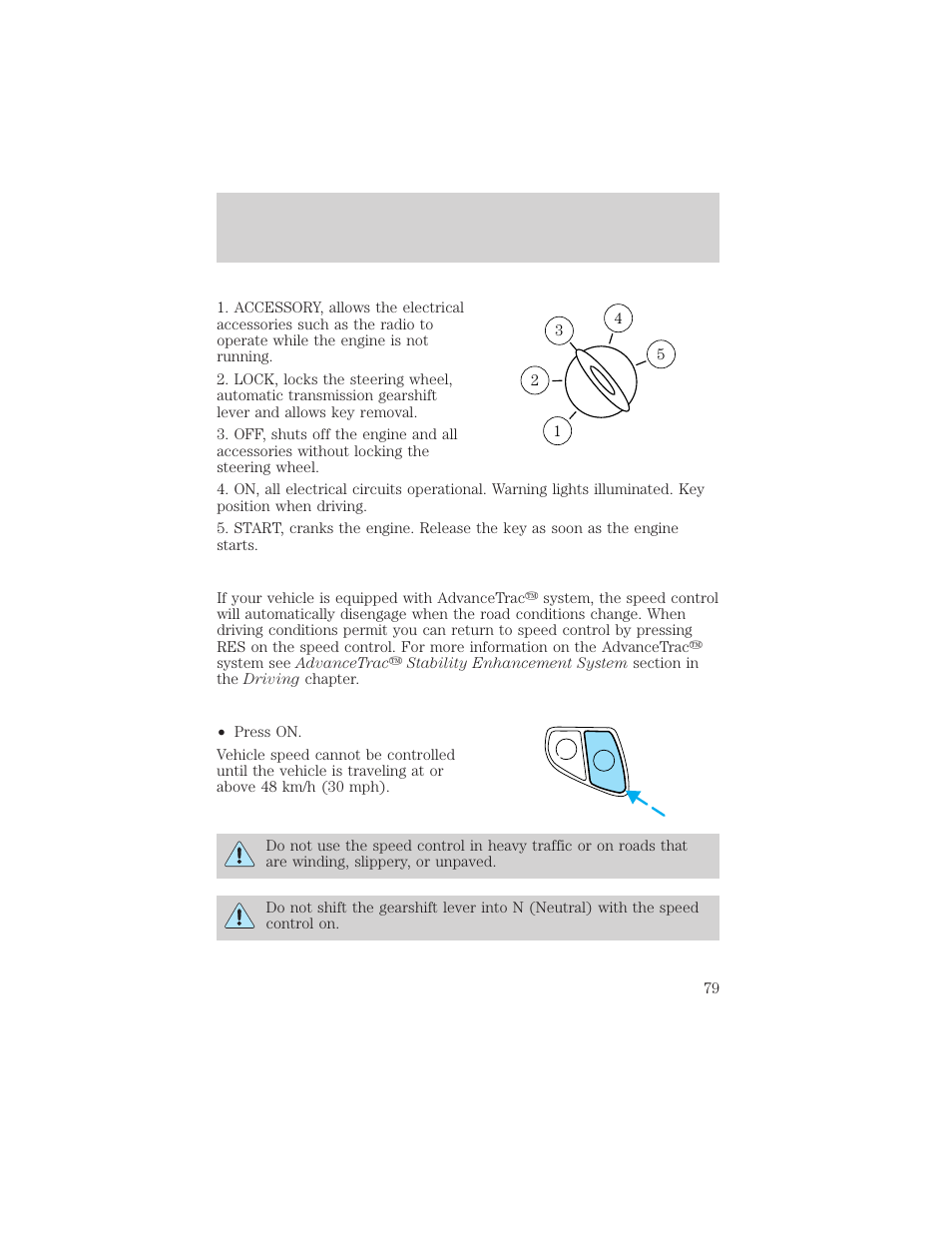 Controls and features | FORD 2001 Windstar User Manual | Page 79 / 288