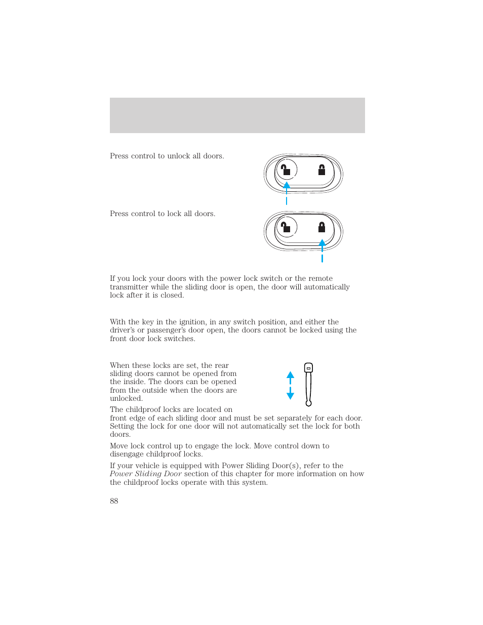 Controls and features | FORD 2001 Windstar User Manual | Page 88 / 288