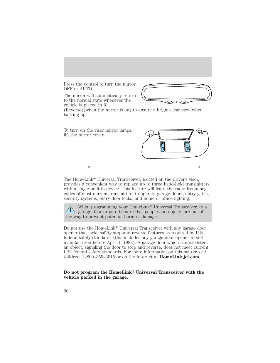 Controls and features | FORD 2001 Windstar User Manual | Page 90 / 288