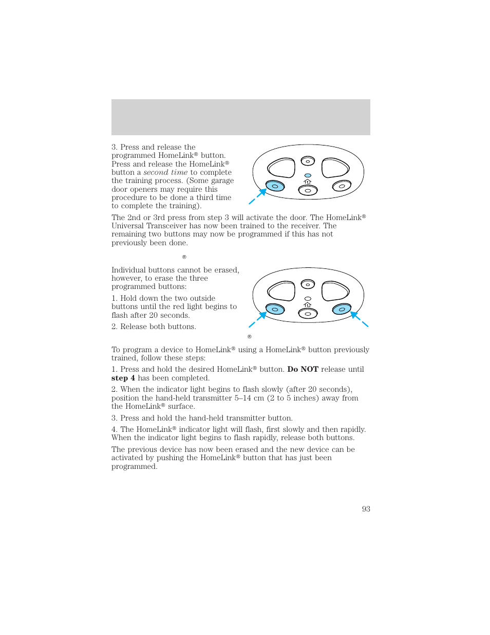 Controls and features | FORD 2001 Windstar User Manual | Page 93 / 288
