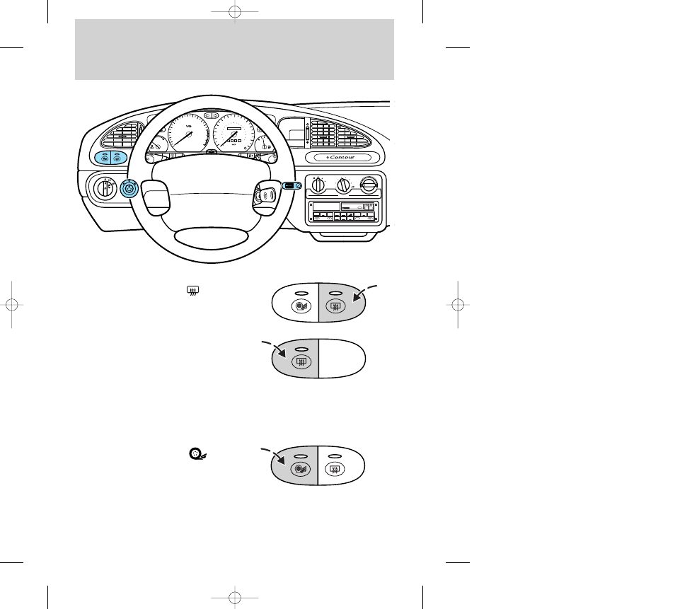 Controls and features, Clock, Traction trol | FORD 2000 Contour User Manual | Page 24 / 248