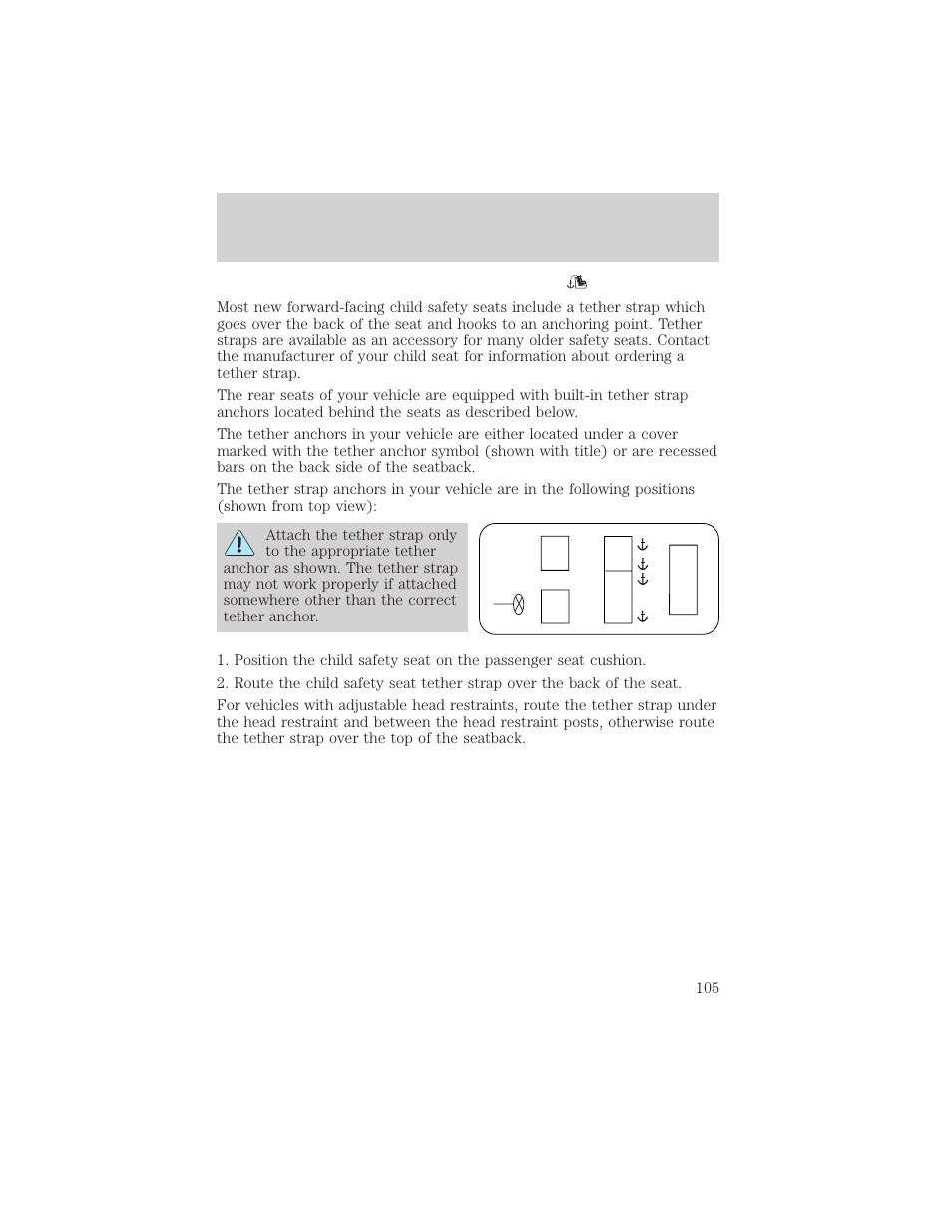 Seating and safety restraints | FORD 2000 Excursion v.1 User Manual | Page 105 / 232