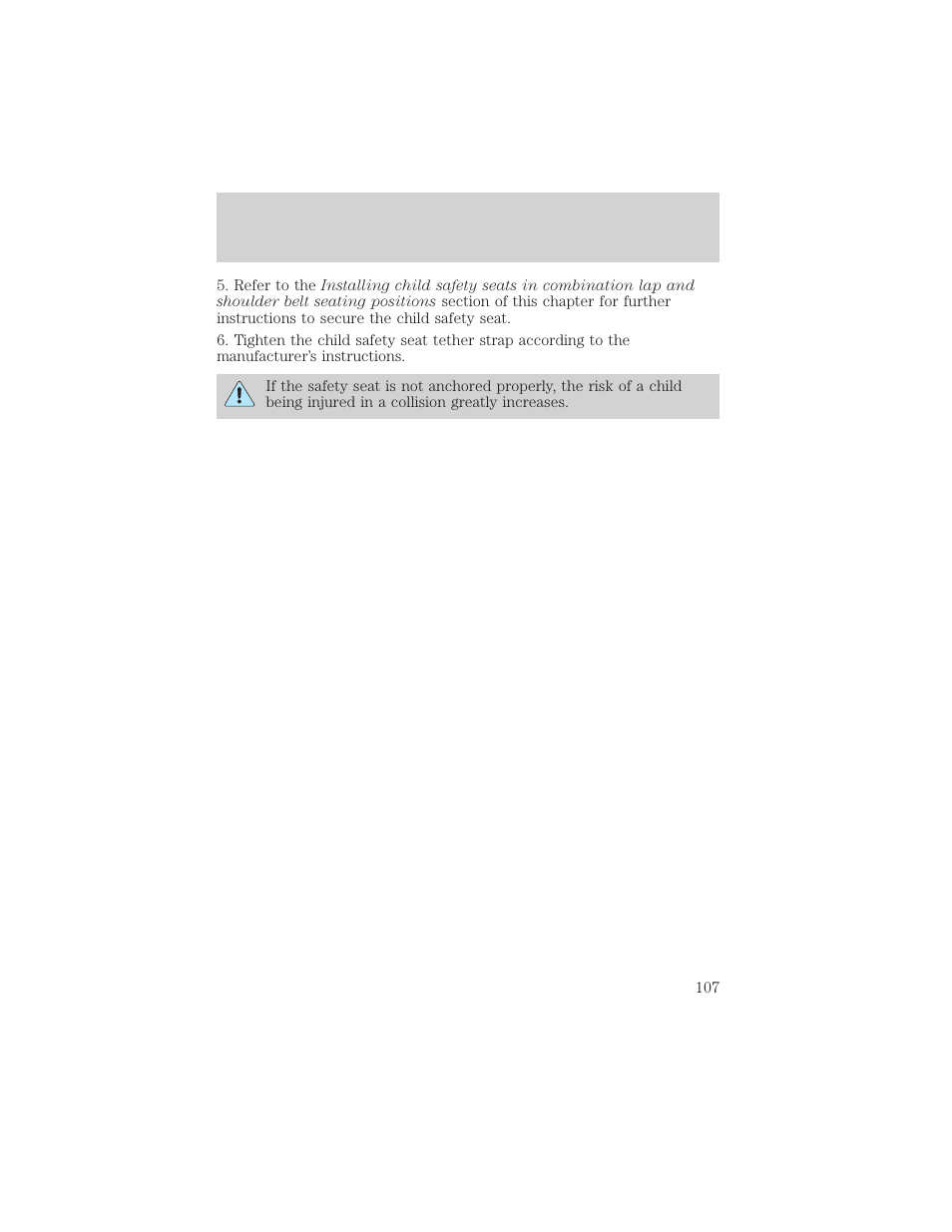 Seating and safety restraints | FORD 2000 Excursion v.1 User Manual | Page 107 / 232