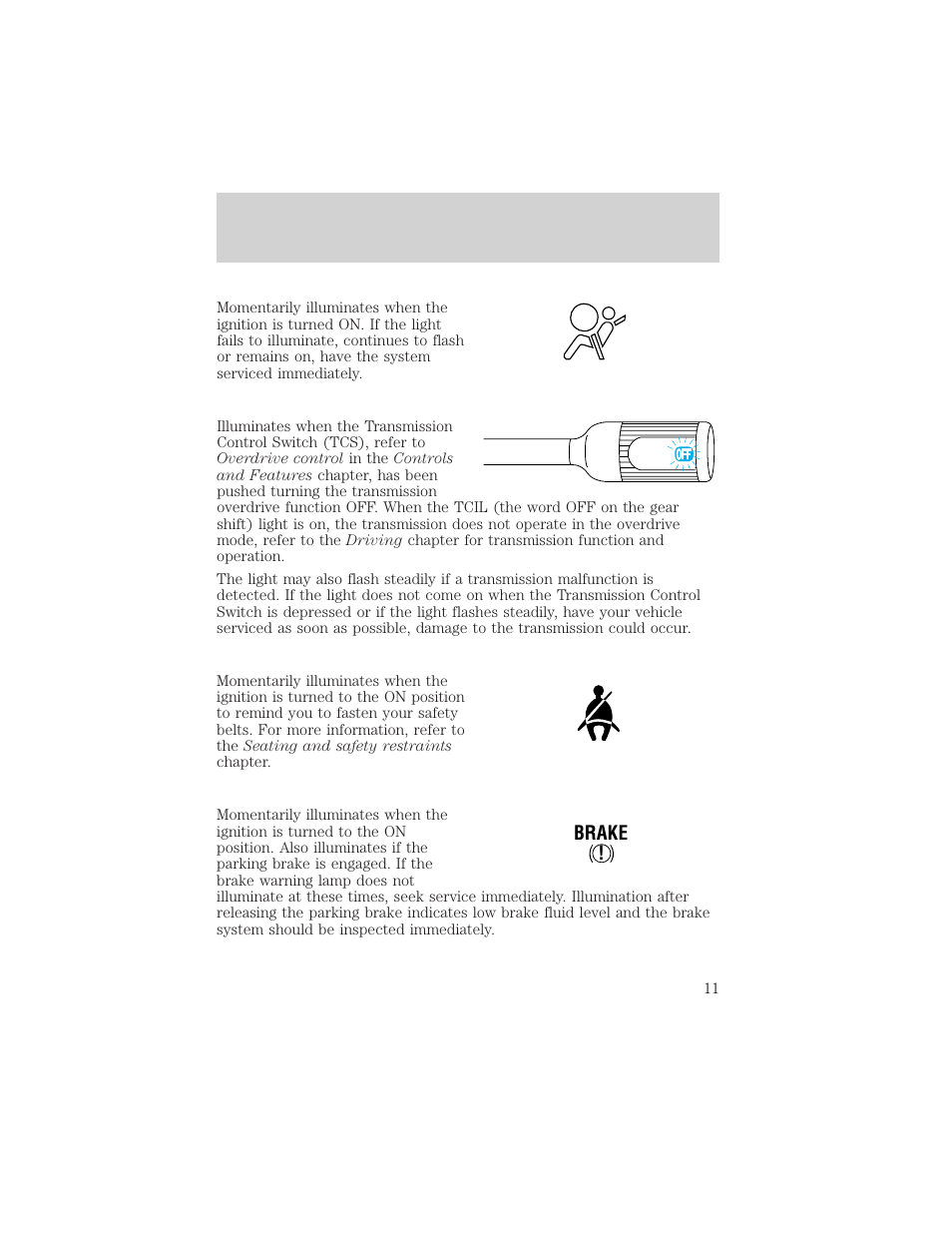 Instrumentation | FORD 2000 Excursion v.1 User Manual | Page 11 / 232
