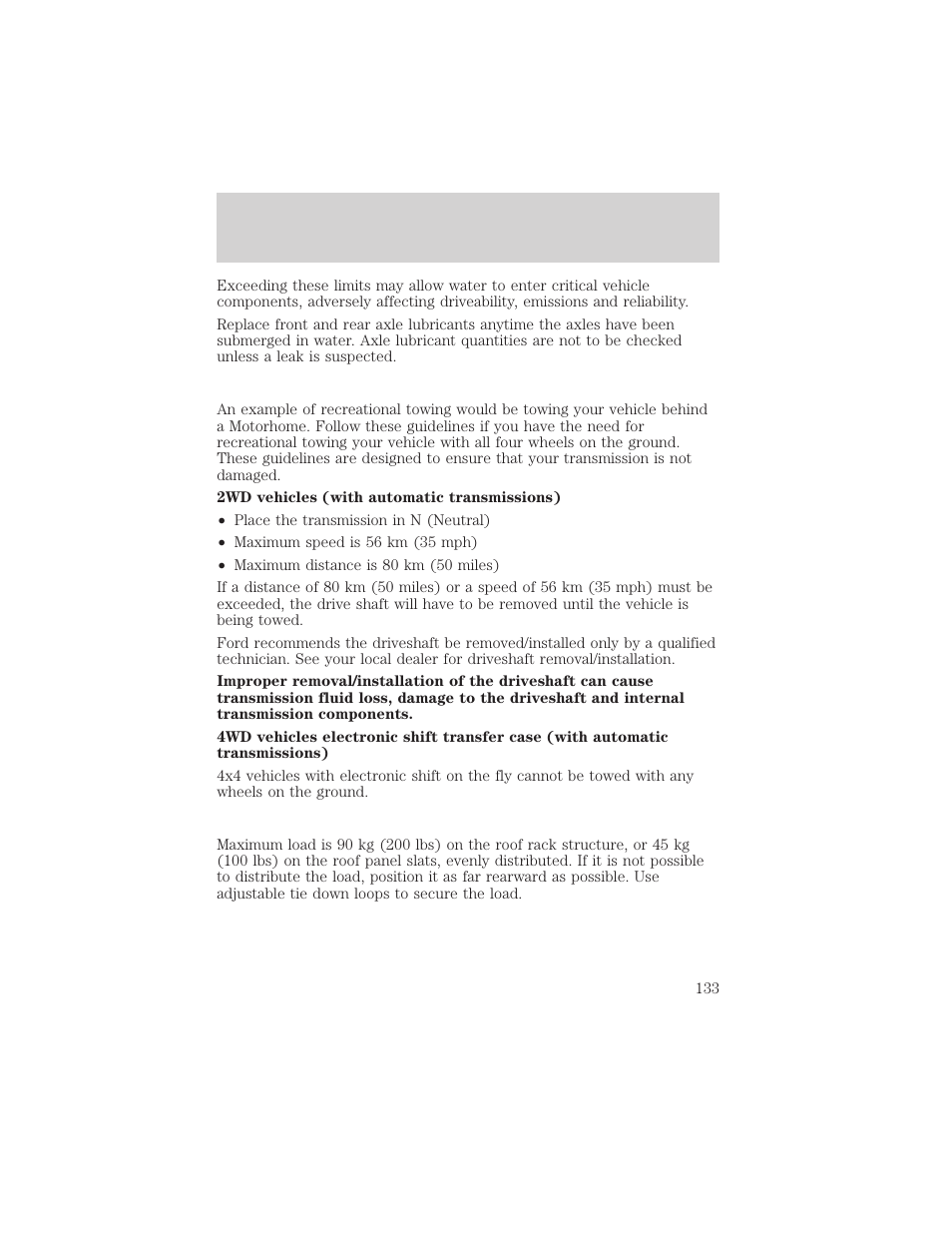 Driving | FORD 2000 Excursion v.1 User Manual | Page 133 / 232