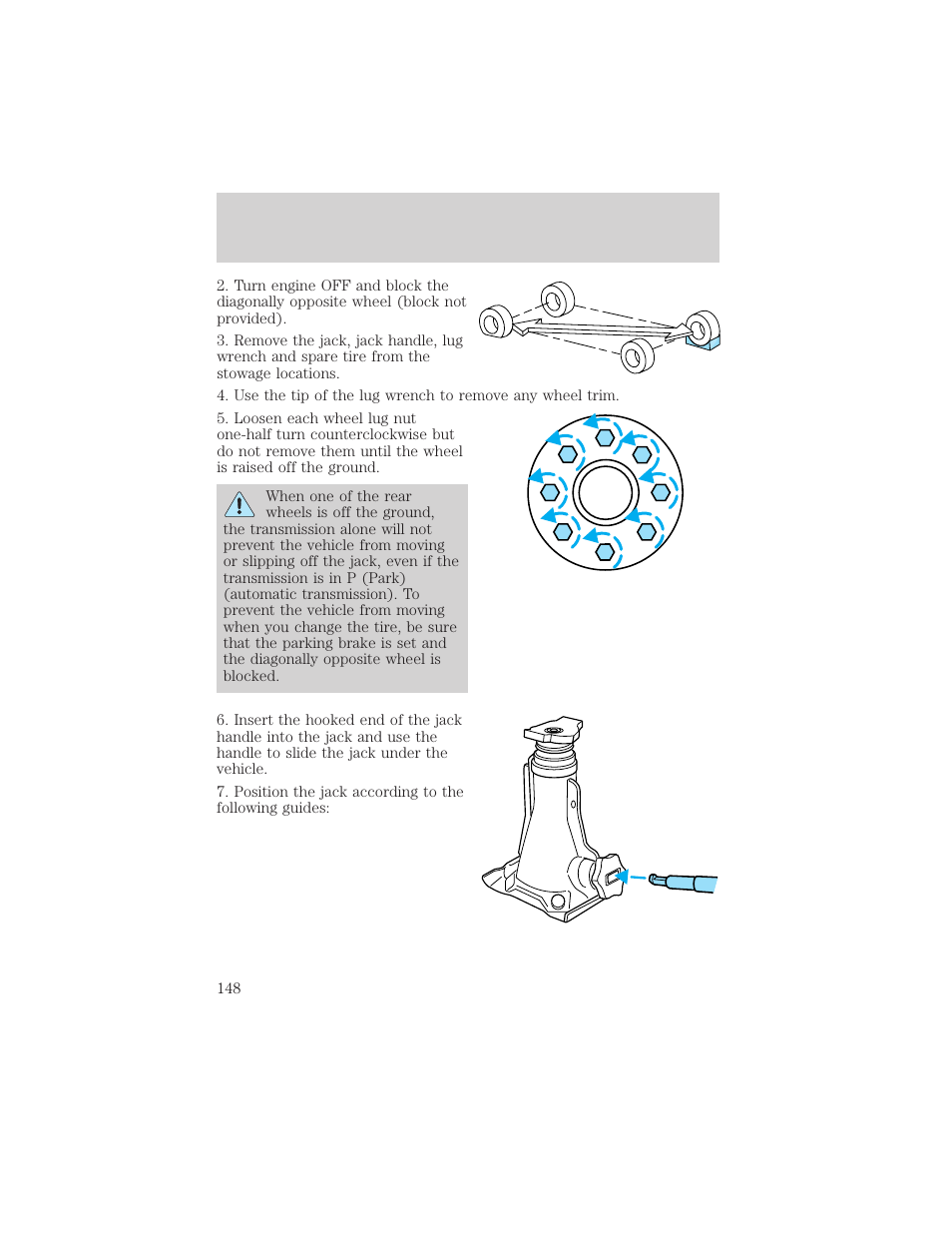 Roadside emergencies | FORD 2000 Excursion v.1 User Manual | Page 148 / 232