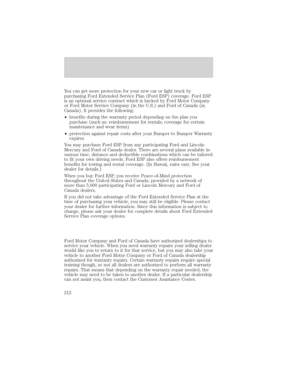 Customer assistance | FORD 2000 Excursion v.1 User Manual | Page 212 / 232