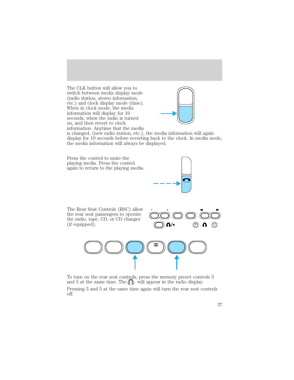 Auto clk, Controls and features | FORD 2000 Excursion v.1 User Manual | Page 37 / 232