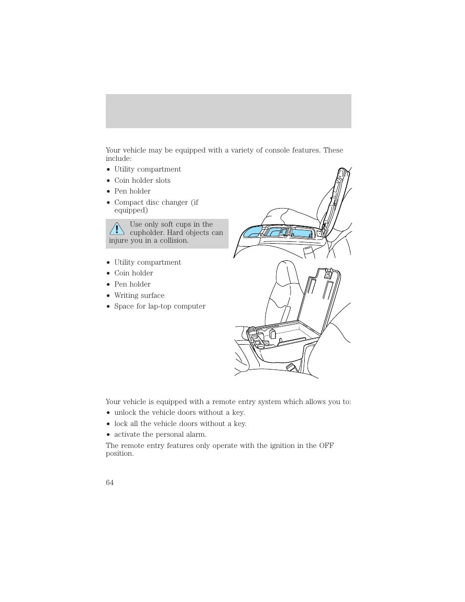 Controls and features | FORD 2000 Excursion v.1 User Manual | Page 64 / 232