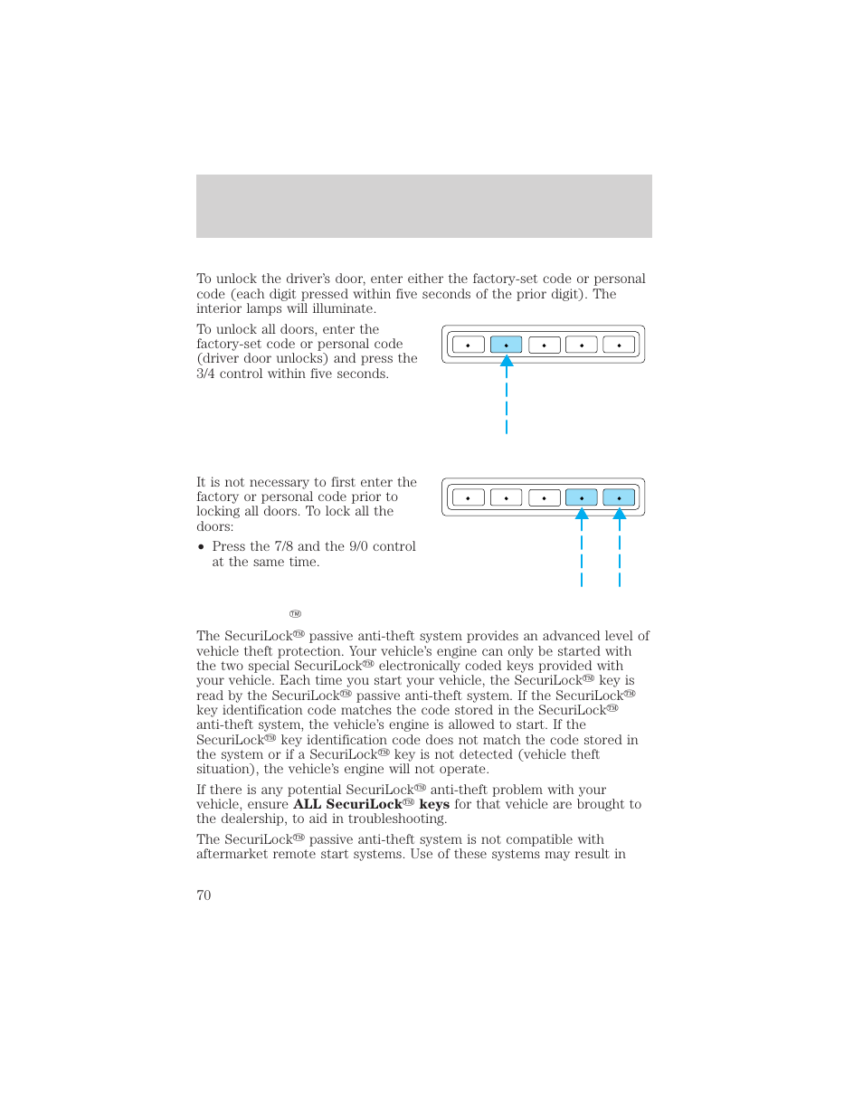 Controls and features | FORD 2000 Excursion v.1 User Manual | Page 70 / 232