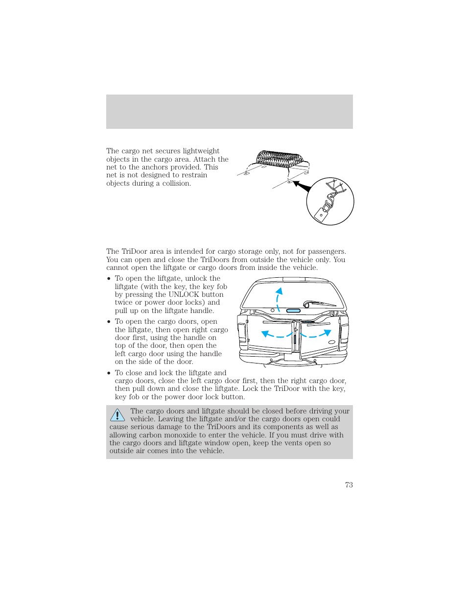 Controls and features | FORD 2000 Excursion v.1 User Manual | Page 73 / 232