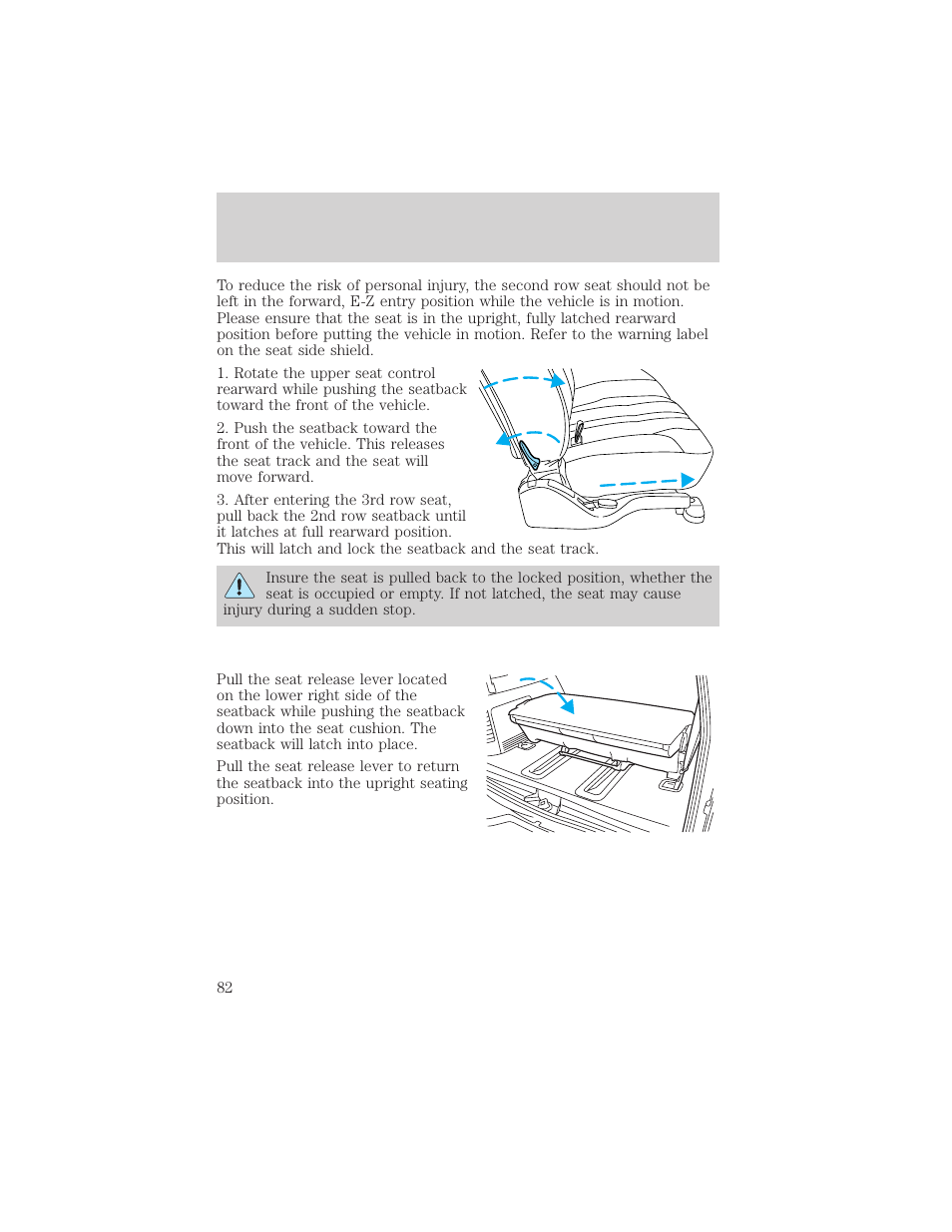 Seating and safety restraints | FORD 2000 Excursion v.1 User Manual | Page 82 / 232