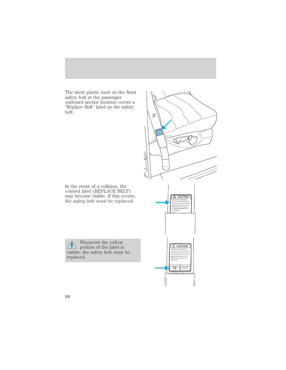 Seating and safety restraints | FORD 2000 Excursion v.1 User Manual | Page 88 / 232