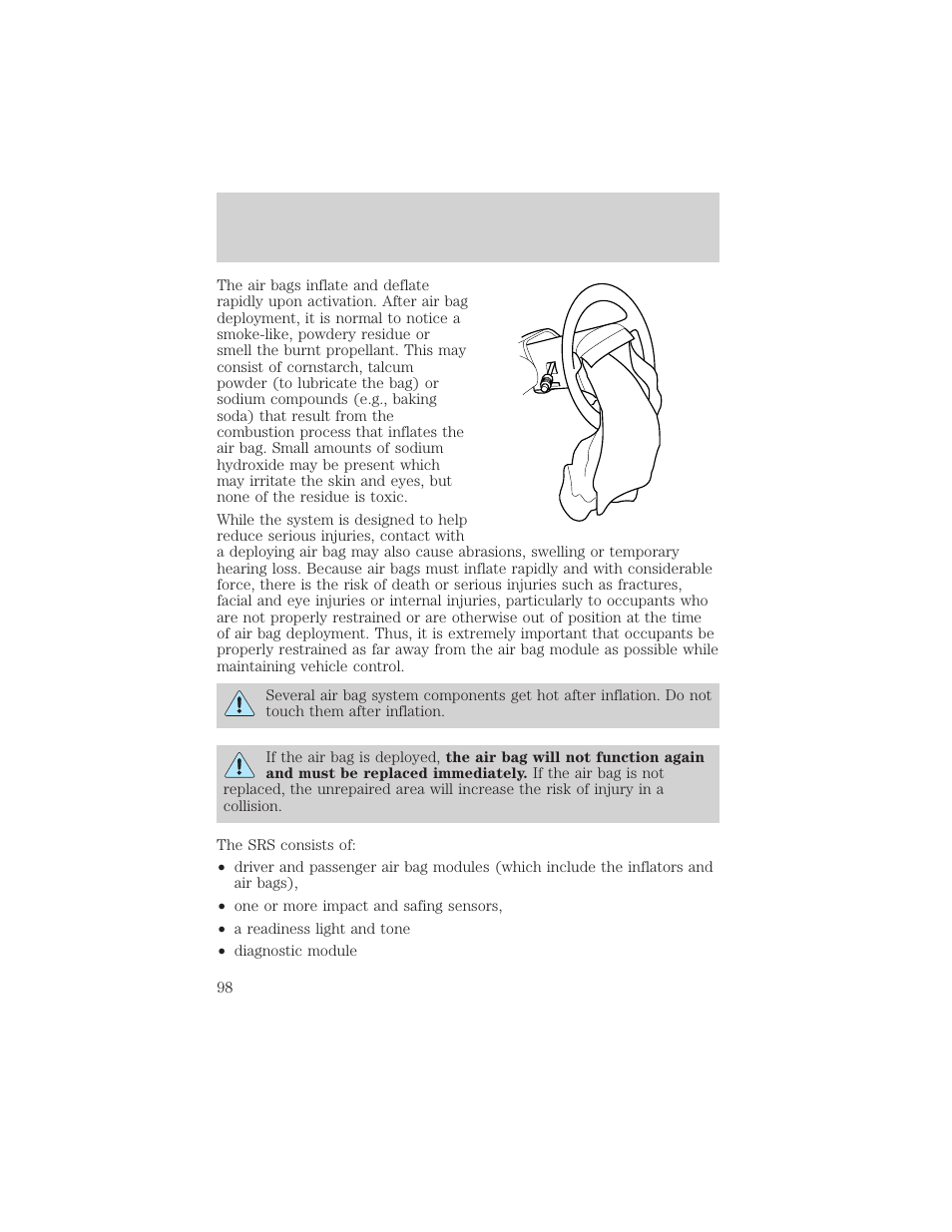Seating and safety restraints | FORD 2000 Excursion v.1 User Manual | Page 98 / 232
