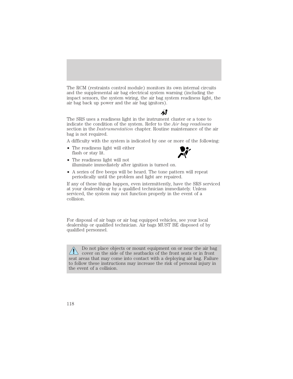 Seating and safety restraints | FORD 2000 Expedition User Manual | Page 118 / 256