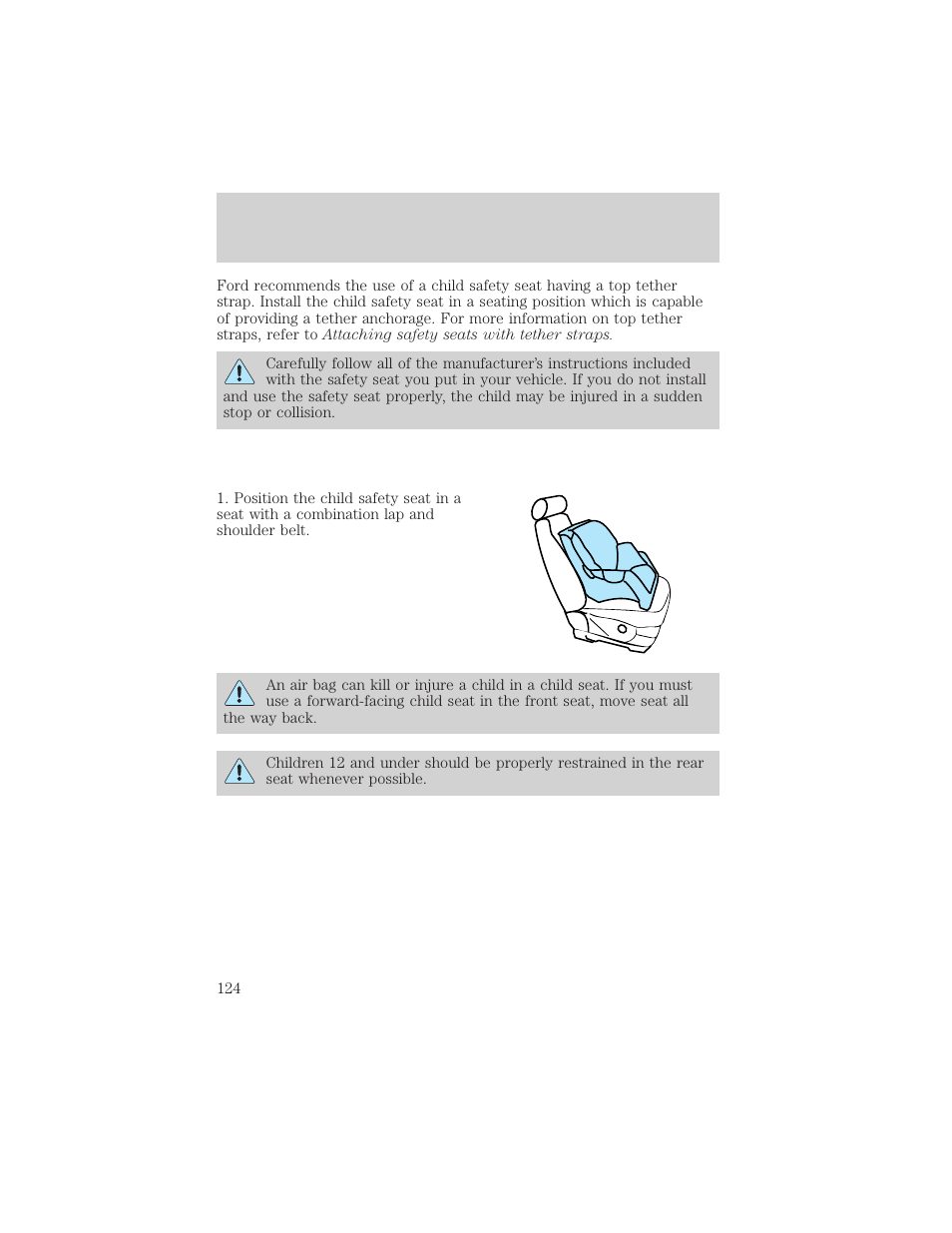 Seating and safety restraints | FORD 2000 Expedition User Manual | Page 124 / 256