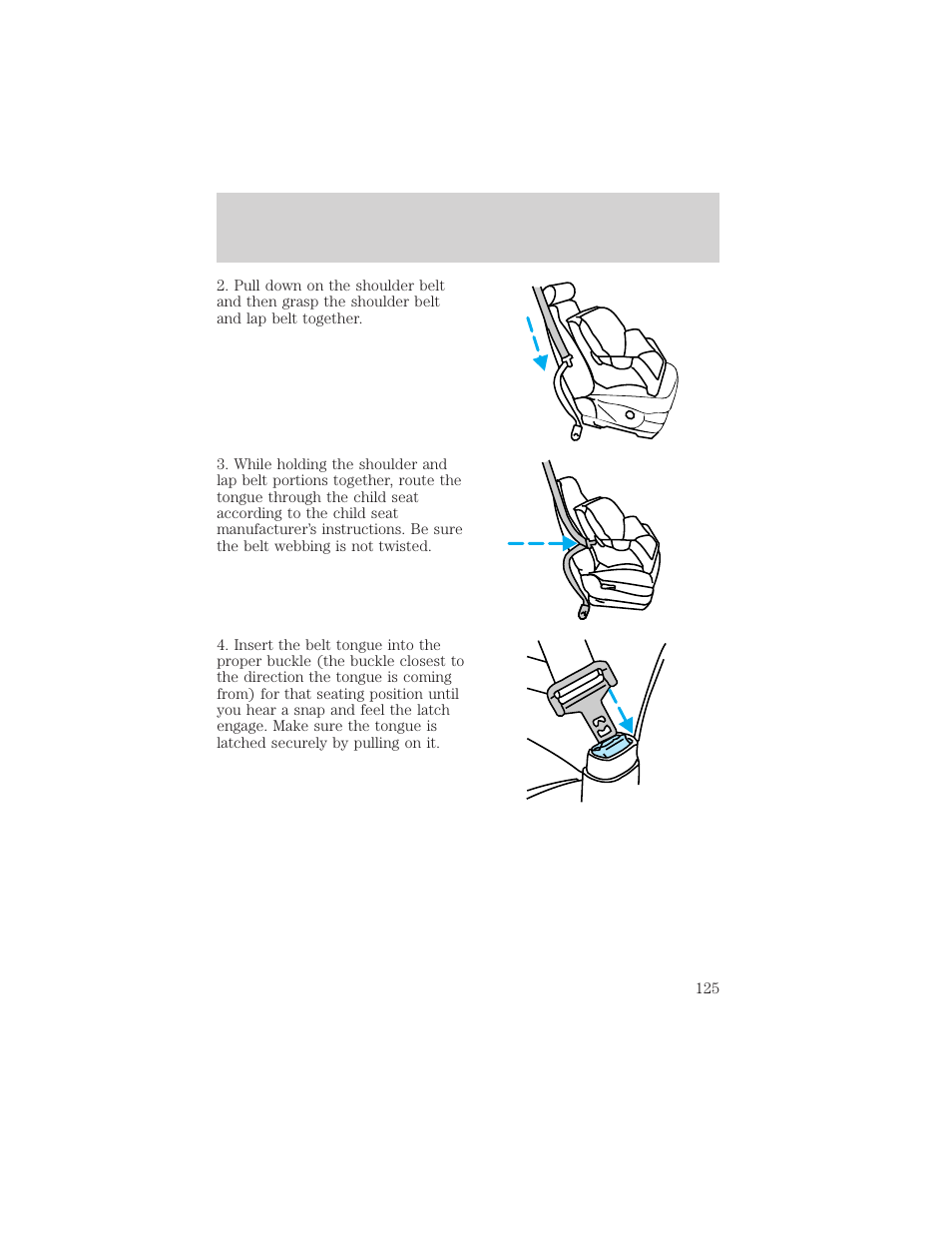 Seating and safety restraints | FORD 2000 Expedition User Manual | Page 125 / 256