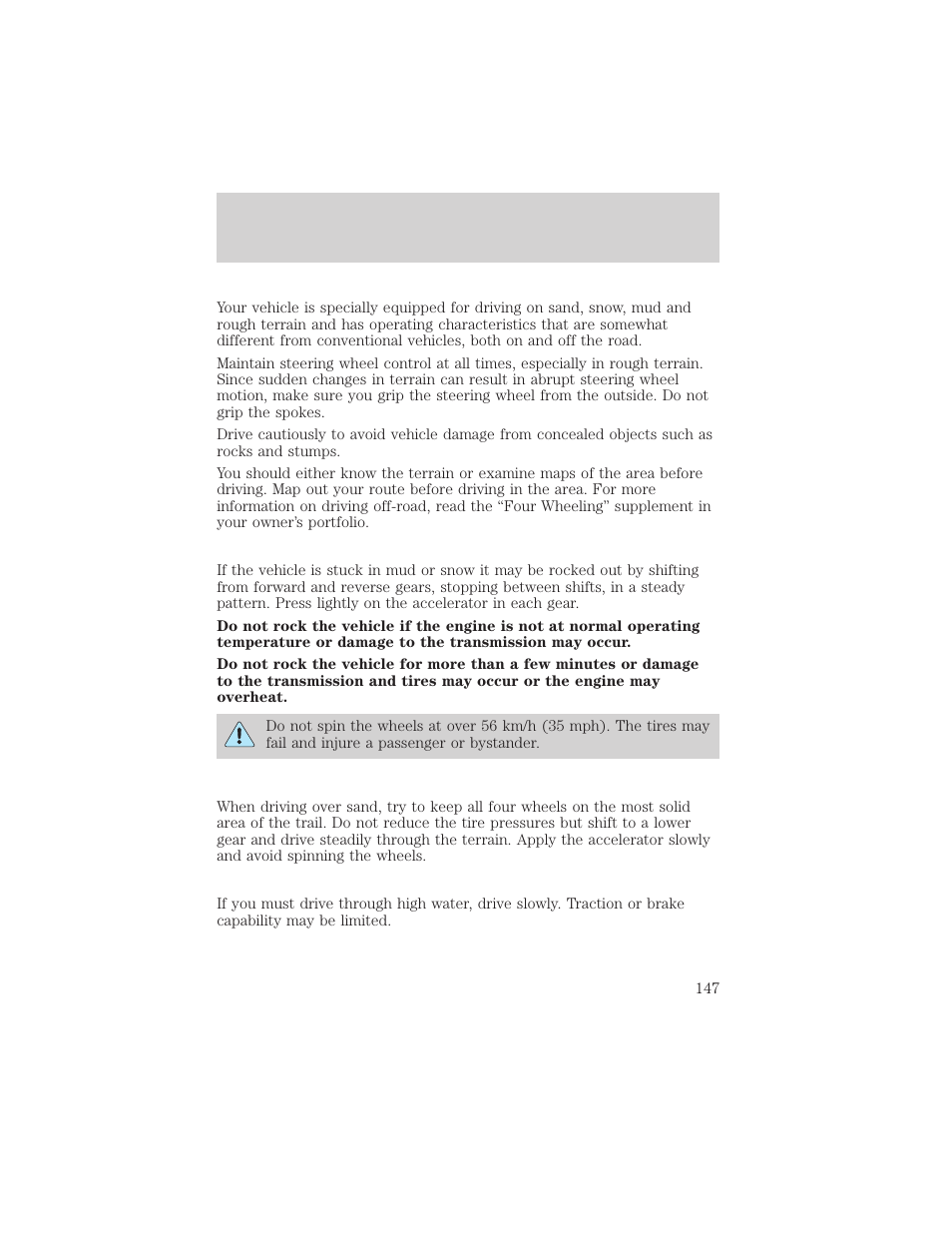 Driving | FORD 2000 Expedition User Manual | Page 147 / 256