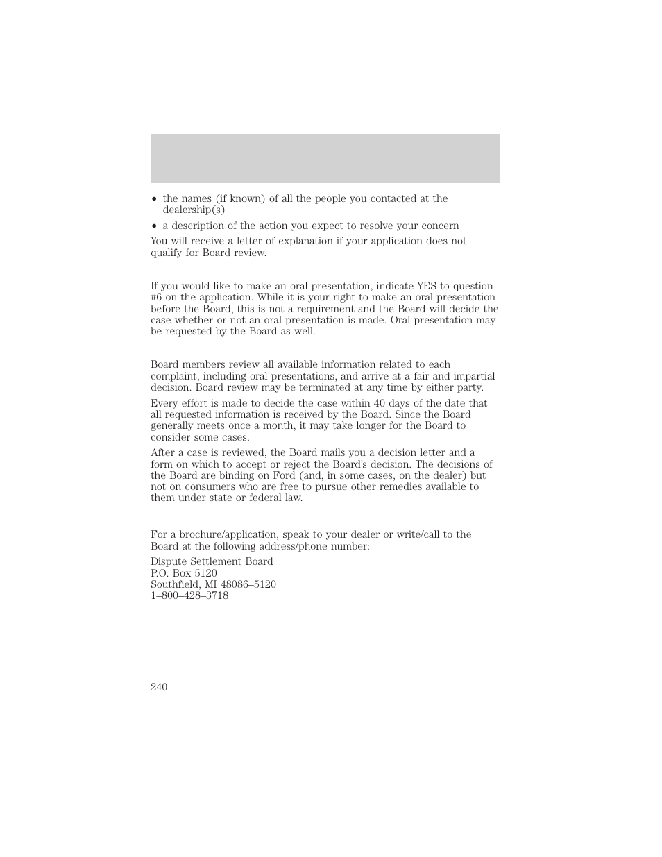 Customer assistance | FORD 2000 Expedition User Manual | Page 240 / 256