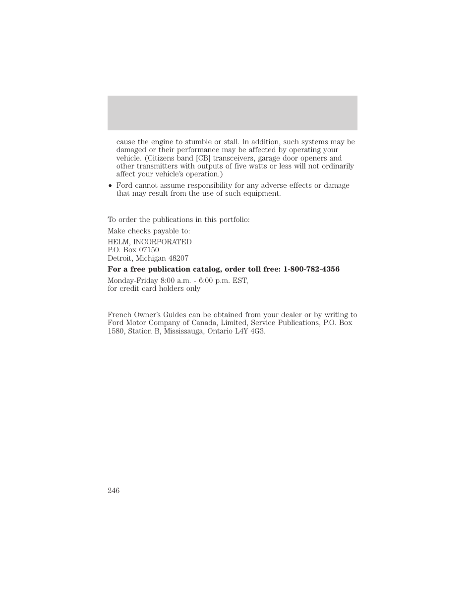 Customer assistance | FORD 2000 Expedition User Manual | Page 246 / 256