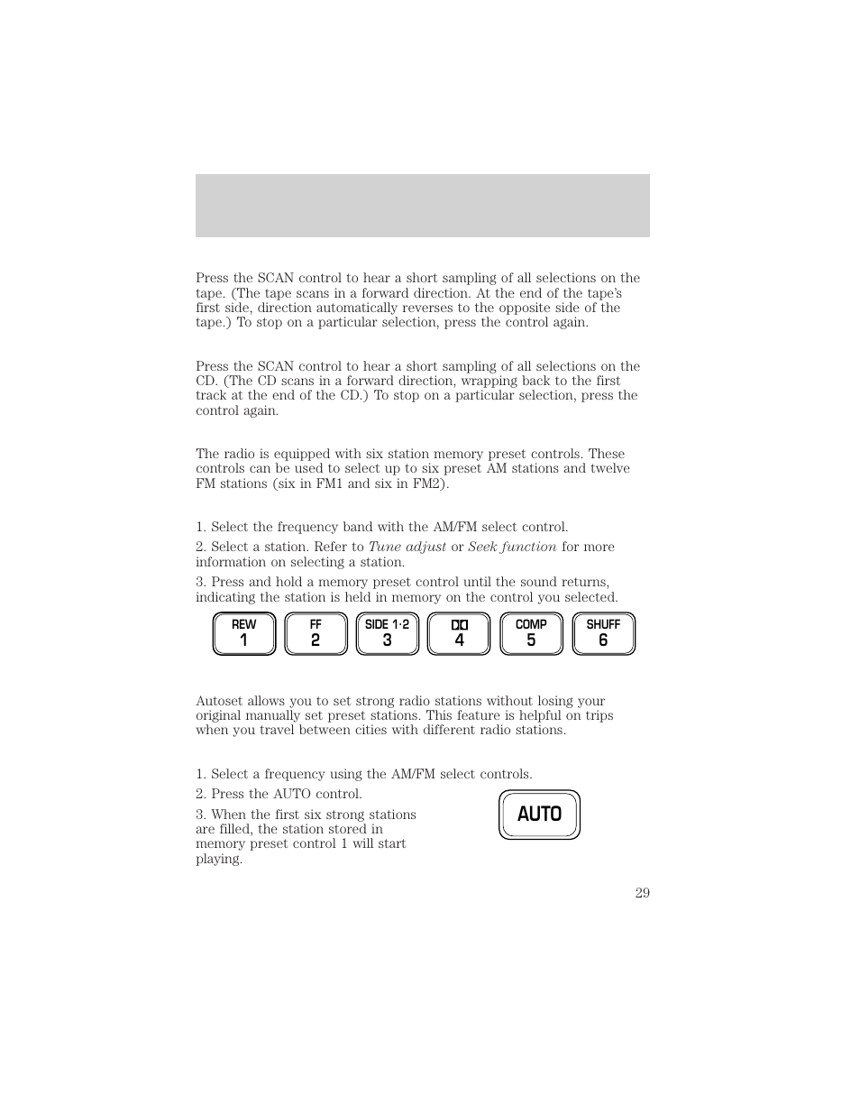 Auto, Controls and features | FORD 2000 Expedition User Manual | Page 29 / 256