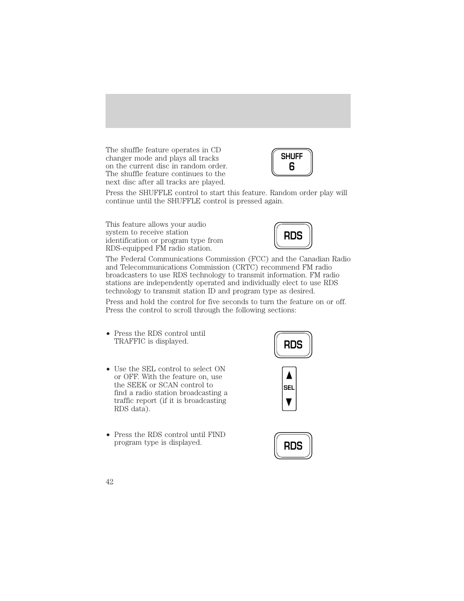 6rds rds, Controls and features | FORD 2000 Expedition User Manual | Page 42 / 256