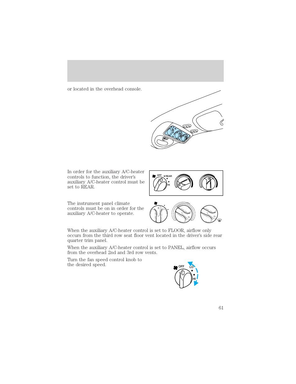 Controls and features | FORD 2000 Expedition User Manual | Page 61 / 256