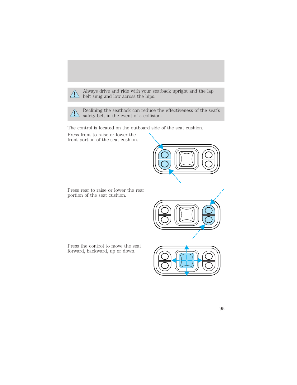 Seating and safety restraints | FORD 2000 Expedition User Manual | Page 95 / 256