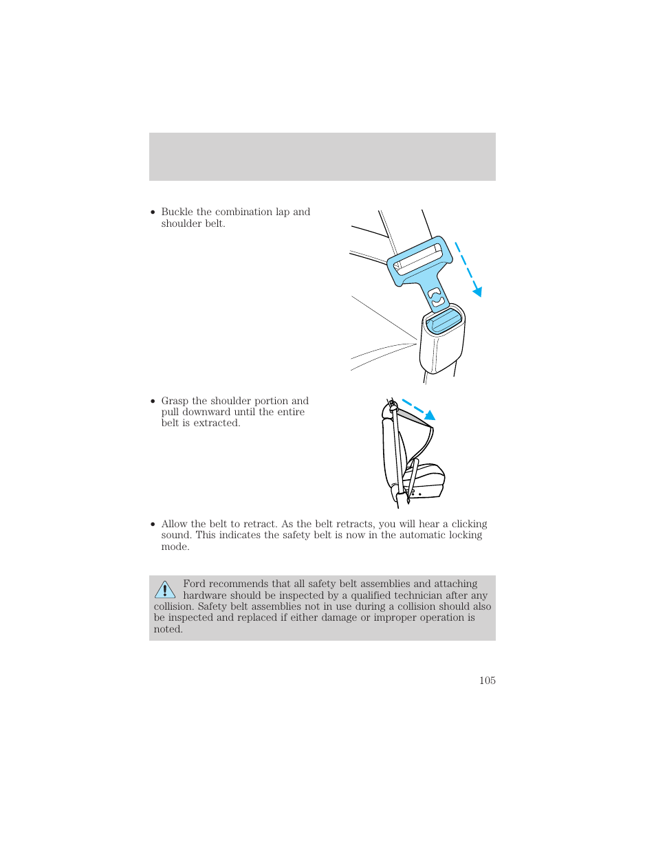 Seating and safety restraints | FORD 2000 F-150 User Manual | Page 105 / 280