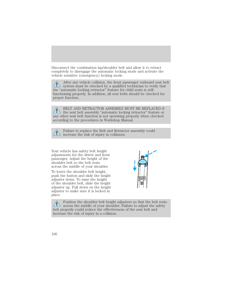 Seating and safety restraints | FORD 2000 F-150 User Manual | Page 106 / 280