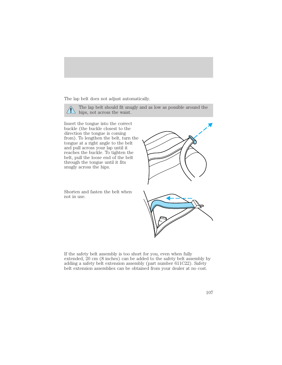 Seating and safety restraints | FORD 2000 F-150 User Manual | Page 107 / 280