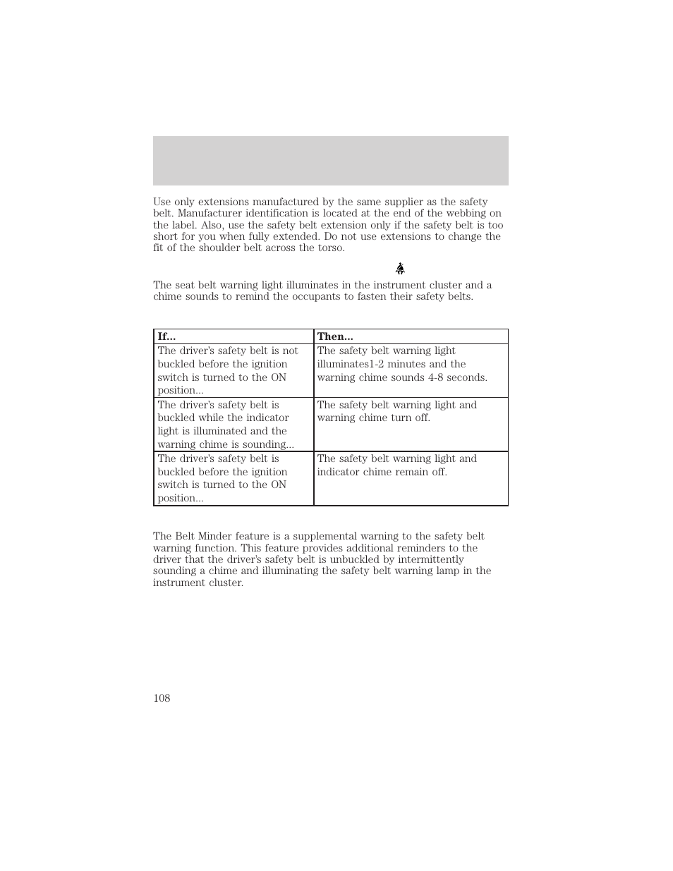 Seating and safety restraints | FORD 2000 F-150 User Manual | Page 108 / 280