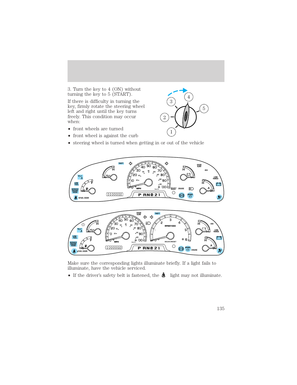 Starting | FORD 2000 F-150 User Manual | Page 135 / 280