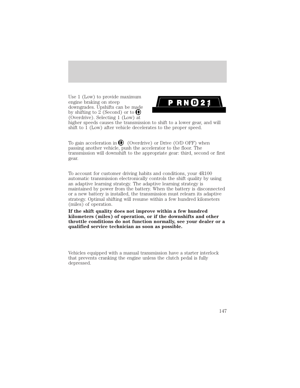 Driving | FORD 2000 F-150 User Manual | Page 147 / 280