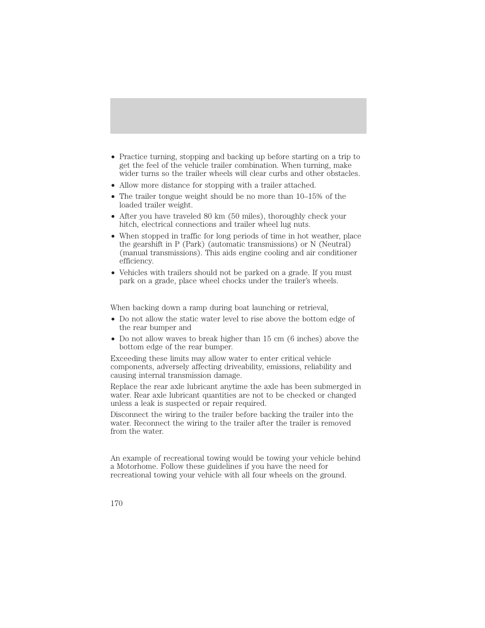 Driving | FORD 2000 F-150 User Manual | Page 170 / 280